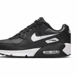 New Nike Air Max 90 LTR (GS) Black and White Sneakers